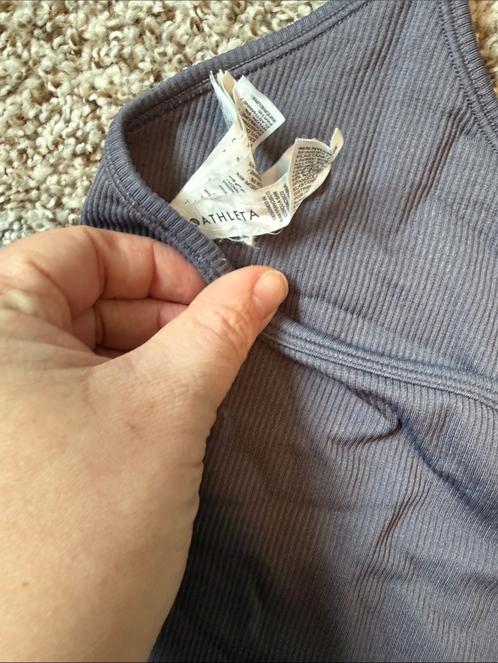 Athleta Ribbed Spaghetti-Strap Crop Tank - Picture 3 of 5